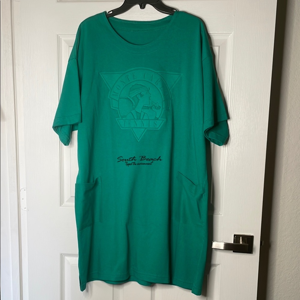 Vintage Monte Carlo Tennis south beach Miami Florida t-shirt dress with pockets